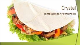  Presentation with veggie - Presentation featuring veggie wrap filled with chicken background and a  colored foreground