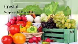  Presentation with vegetables - Slides featuring fruit vegies - vegetables in crate background and a yellow colored foreground