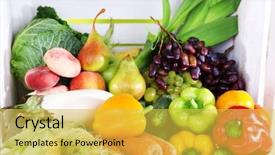  Presentation with border organic vegetables on wood - Colorful PPT layouts enhanced with electrical transformers - iron high-voltage pole with wires backdrop and a teal colored foreground