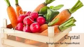  Presentation with carrots - Slide set having vegitable salad - fresh vegetable radish carrots background and a coral colored foreground