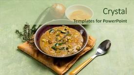 Presentation with pepper - Slide set consisting of vegtable - amaranth porridge with zucchinis background and a  colored foreground