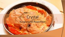  Presentation with meat - Amazing slides having vegtable - roasted meat with vegetables backdrop and a  colored foreground