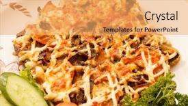  Presentation with dairy produce meat vegetables - Slides having vegtable - roasted meat with vegetables background and a  colored foreground