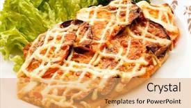  Presentation with meat - PPT layouts featuring vegtable - roasted meat with vegetables background and a  colored foreground