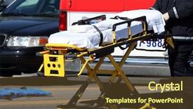  Presentation with accident and emergency - PPT theme featuring medical science futuristic technology as a art background and a black colored foreground