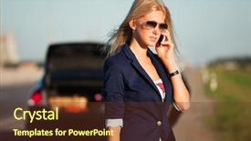  Presentation with car accident - Colorful slides enhanced with vehicle accident - young blonde with a broken backdrop and a tawny brown colored foreground