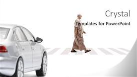  Presentation with pedestrian - PPT theme enhanced with vehicle-and-a-mature-arab background and a white colored foreground