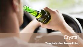  Presentation with alcohol addiction - PPT theme featuring vehicle concept - man drinking alcohol background and a coral colored foreground