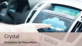  Presentation with connected car - Presentation theme enhanced with vehicle concept - man using car background and a soft green colored foreground