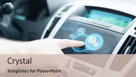  Presentation with connected car - Amazing presentation design having vehicle concept - man using car backdrop and a soft green colored foreground