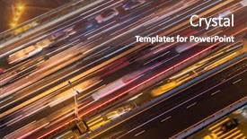  Presentation with china shanghai - Slide set with vehicle dynamics - aerial view the overpass background and a tawny brown colored foreground