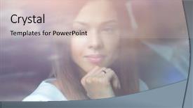  Presentation with car business - Cool new presentation theme with vehicle dynamics - thoughtful business woman sitting backdrop and a lemonade colored foreground