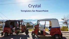  Presentation with guatemala - Presentation having vehicle in atitlan lake guatemala background and a sky blue colored foreground