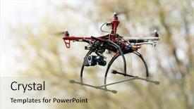  Presentation with monitoring - Theme with vehicle monitoring system - quadrocopter while flying background and a mint green colored foreground