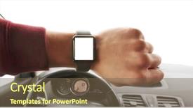  Presentation with young - Slides having vehicle safety communications - young guy looking on his background and a tawny brown colored foreground