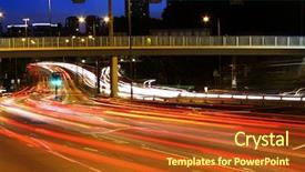  Presentation with rush hour - Audience pleasing slides consisting of vehicle tracking - high traffic street backdrop and a crimson colored foreground