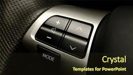  Presentation with car audio - Slides enhanced with vehicle tracking system - audio control buttons background and a wine colored foreground