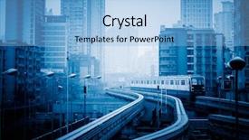  Presentation with vehicle tracking - PPT theme featuring vehicle tracking system - moving metro monorail in chongqing background and a light blue colored foreground