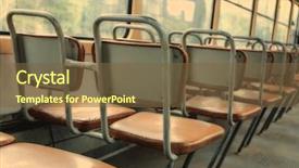  Presentation with tram - Slide set with vehicle tracking system - seats inside city tram background and a  colored foreground