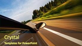  Presentation with moving - Beautiful PPT theme featuring vehicle traffic - fast moving car backdrop and a tawny brown colored foreground