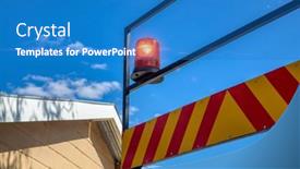  Presentation with vehicle - PPT layouts featuring vehicle-with-an-orange-emergency background and a teal colored foreground