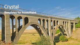  Presentation with bridge concrete - Theme consisting of vehicular - old concrete bridge background and a  colored foreground