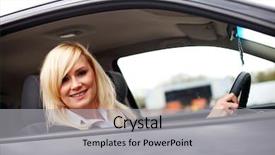  Presentation with woman in sea - Amazing presentation design having vehicular - pretty woman driver seated behind backdrop and a light gray colored foreground