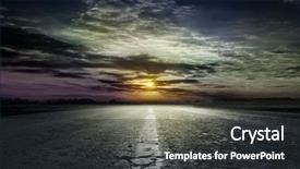  Presentation with wheat - Slides with vehicular - road through the field background and a dark gray colored foreground