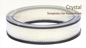  Presentation with automotive - Beautiful presentation theme featuring vehicular - round automotive air filter isolated backdrop and a cream colored foreground