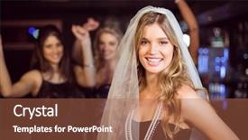  Presentation with bachelorette - Beautiful theme featuring veils - woman celebrating her bachelorette party backdrop and a red colored foreground