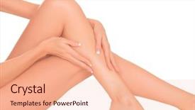  Presentation with vein - Colorful presentation design enhanced with vein - care for beautiful woman body backdrop and a lemonade colored foreground