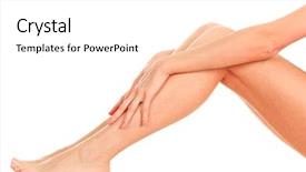  Presentation with vein - Audience pleasing PPT theme consisting of vein - female legs and hands white backdrop and a pink colored foreground