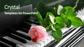  Presentation with pink rose - PPT theme enhanced with velentine - beautiful pink rose and little background and a tawny brown colored foreground