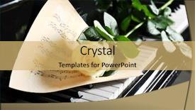  Presentation with white rose - Cool new slides with velentine - musical notes and white rose backdrop and a yellow colored foreground