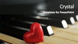  Presentation with piano - Presentation design consisting of velentine - red heart on piano keys background and a dark gray colored foreground