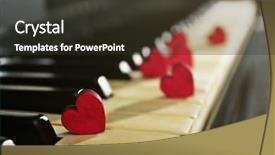  Presentation with piano - Cool new presentation design with velentine - red hearts on piano keys backdrop and a tawny brown colored foreground