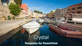  Presentation with aromatherapy - PPT theme with asian woman using mobile phone background and a teal colored foreground