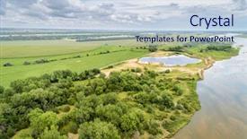  Presentation with scenery - Beautiful presentation design featuring velley of the platte river backdrop and a sky blue colored foreground