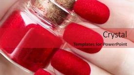  Presentation with beauty salon design - Presentation theme enhanced with velvet nails fashion trendy red background and a crimson colored foreground