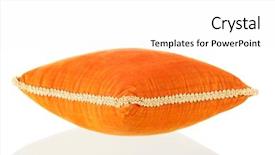  Presentation with orange colour abstract gold - Colorful theme enhanced with velvet orange pillow with golden backdrop and a white colored foreground