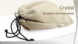  Presentation with bag - Beautiful PPT theme featuring velvet rope - pouch bag with drawstring lying backdrop and a lemonade colored foreground