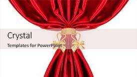  Presentation with curtains - Amazing PPT theme having velvet rope - silk curtains isolated on white backdrop and a lemonade colored foreground