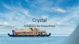  Presentation with kerala - Presentation design featuring vembanadu lake kerala india background and a light blue colored foreground