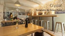  Presentation with bistrot - Colorful presentation theme enhanced with many small ideas add up backdrop and a ocean colored foreground