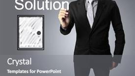  Presentation with hand drawn brush stroke design - Presentation enhanced with vendor mangement - hand drawing solution in whiteboard background and a gray colored foreground