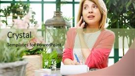  Presentation with luxury car seller - Presentation theme consisting of vendor selection - seller of flowers in jacket background and a  colored foreground