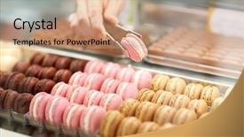  Presentation with macaroni - Slide deck with vendor selection - sellers hand taking out macaroni background and a coral colored foreground