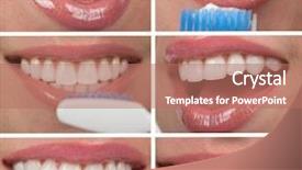  Presentation with dentistry - Audience pleasing presentation consisting of veneers - healthy teeth dentistry collage backdrop and a coral colored foreground