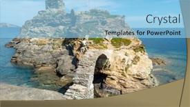  Presentation with ancient greece - Slide deck consisting of venetian-ancient-lower-castle background and a light blue colored foreground