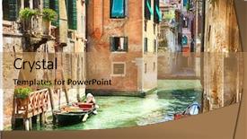  Presentation with canals - Audience pleasing PPT layouts consisting of venetian canals - artwork in painting backdrop and a coral colored foreground